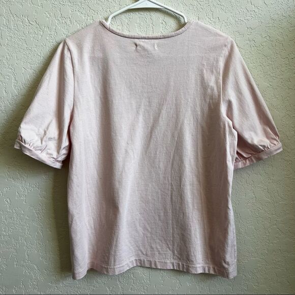 Madewell Puff Sleeve Tee Baby Pink Women’s Medium - Picture 3 of 9